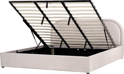 QUILLIEN - Bed met opbergruimte - Taupe - 180 x 200 cm - Polyester