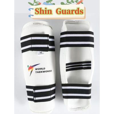Pads de bras Taekwondo Protège-tibias Protection de coude Karaté Équipement Arts Martiaux pour Adultes et Enfants Protège-jambes de Sport S 120-145cm