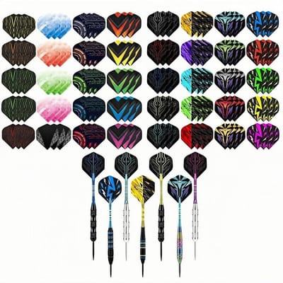 Dart Flights 120 stuks - Kleurige PET Dart Accessoires met 8 Ontwerpen voor Zachte en Stalen Tippijltjes