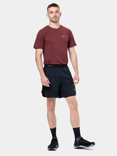 Ronhill | Tech 7 Twin Short | Heren | All Black | M -