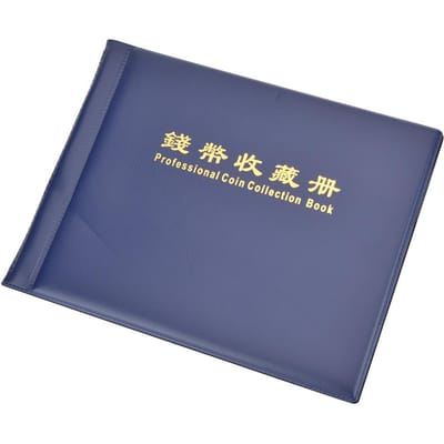 Professioneel Muntcollectieboek Vast 10 Pagina's Insteektype Album voor 240 stuks Munten(Blauw ) blauw
