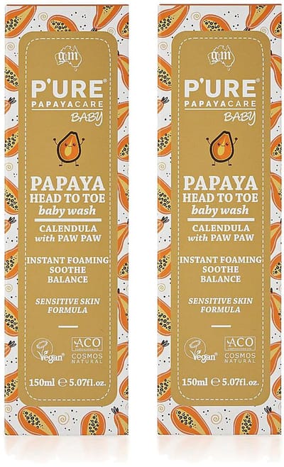 P’URE Papayacare - Papaya Baby Head To Toe Wash - 2 Pak