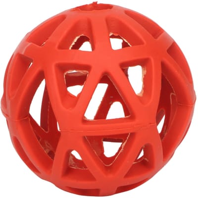 Holle Hondenbal Bijtbestendig Tandenknarsen Interactief Rubber Huisdier Kauwbal Speelgoed voor Binnen Small red