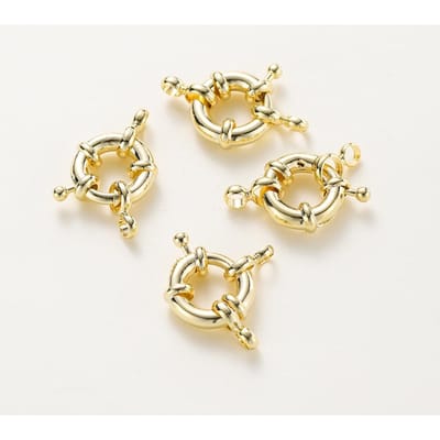 1-4 Stuks 14K 18K Echt Verguld Zeemans Sluitingen Armband Bedel Eind Connector Veersluiting Voor Diy Sieraden Maken Ketting Onderdelen 13mm x 1pcs