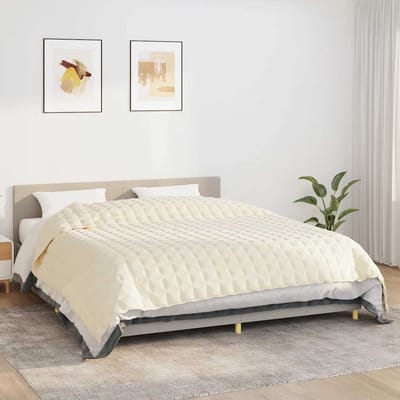 vidaXL - Verzwaringsdeken - 220x260 - cm - 15 - kg - stof - lichtcrèmekleurig