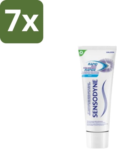 7 x Sensodyne – Tandpasta – Rapid Relief – 75 ml - Gevoelige Tanden - Tandpasta - Pijnverlichting - Tandgevoeligheid - Sensodyne Rapid Relief