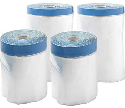Afdekfolie met Plakband - Ideaal voor Schilderwerk, 4 Stuks, 2 Maten