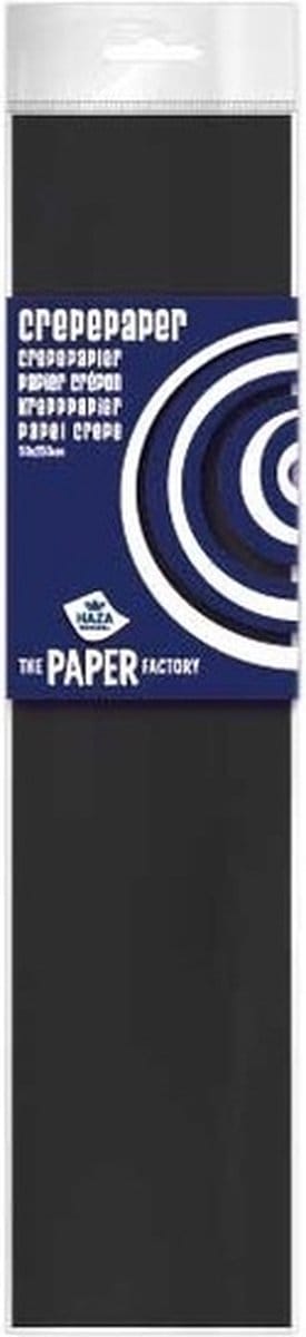 Crepe papier platte vellen - 5x - zwart - 250 x 50 cm - Knutselen met papier - Knutselspullen