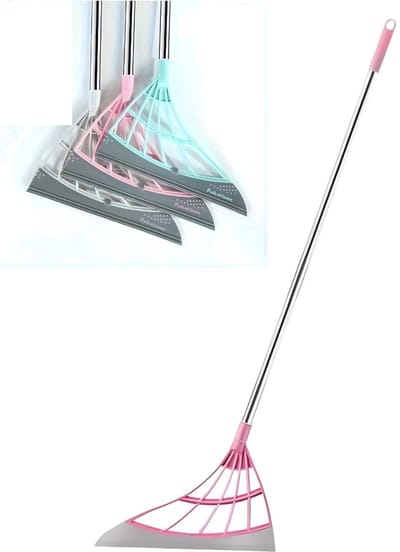 PolkaHome 2-delige Siliconen Wisser & Bezem – 90cm Uitschuifbaar | Vloertrekker, Raamwisser & Dierenharen Verwijderaar | Voor Ramen, Vloeren, Spiegels & Badkamer