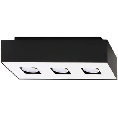 Sollux Lighting Plafondlamp Mono - GU10 - zwart wit - staal - 11x34x14cm