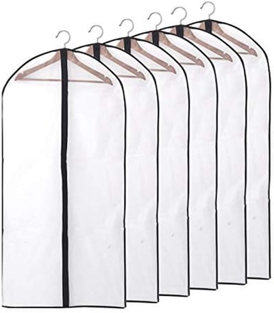 Kledinghoezen 55 inch - Beschermers voor lange jurken en jassen - 6 stuks - 60 cm x 140 cm