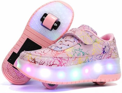 Verstelbare Rolschaatsen voor Kinderen en Jongeren - Inlineskates met 4 Wielen - Zwart, Wit, Roze (Maat 27-40)