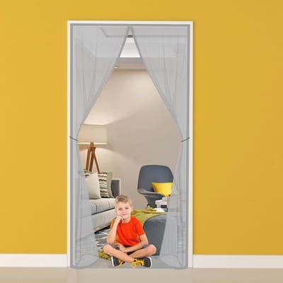 Screens voor deuren zonder boren, geschikt voor alle deurmaten, ideaal voor muggenpreventie (75x180cm)