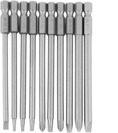 10 stuks 100 mm lange 1/4 inch zeskantschacht magnetische schroevendraaier BST bitset - schroevendraaier