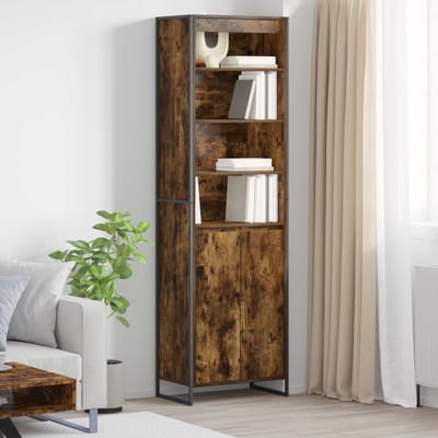 vidaXL - Hoge - Kasten - Rook - Eik - 60 - x - 36 - x - 200 - cm - Bewerkt - hout