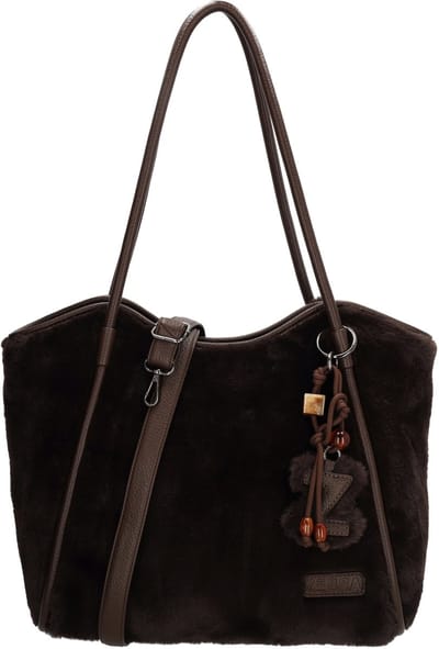 Zebra Trends Jolie Laptoptas - Shopper - 15,6 Inch Laptopvak - Damestas - Bont - Bag Charm - School - Werk - A4tas - Donkerbruin