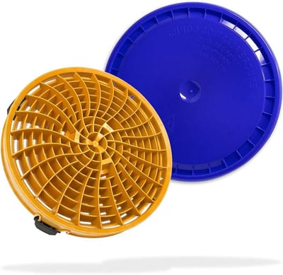 Wasbak Accessoires Kit - Autobak Onderdelen - Krasvrij Wassen - Vuilscheider Inzetstuk - 31 cm Diameter - Goud Blauw