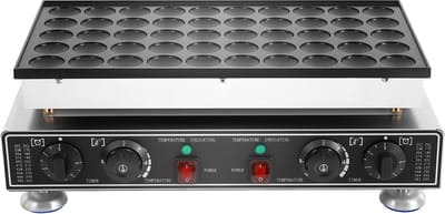 Mini Pannenkoekenmaker - Apparaat Poffertjes - Snelle Snacks Maken - 50 Mini Poffertjes Tegelijk - 1700 Watt - Zilver