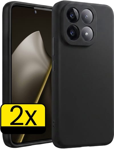 Hoesje - 2 Stuks - Geschikt voor Xiaomi 15T - Sterk & Shockproof - Case Siliconen - Back Cover - Telefoon Hoes - Telefoonhoesjes - Zwart