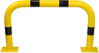 Stalen beschermbeugel – vloerbevestiging – binnen of buiten - Geel & Zwart - x 1000 mm x 600 mm- - Steel - 3,2 mm - Voor binnen & buiten