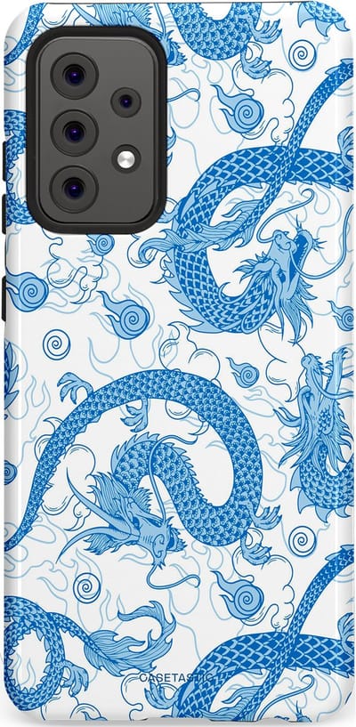Casetastic Hoesje Geschikt voor Samsung A52 (4G/5G/s) - Stijlvolle Beschermende Duo-layer Case - Drakengloed