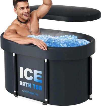 D&A Ijsbad - Zitbad - Badkuip - Zitbad voor volwassenen - Ice bath - Dompelbad - Opvouwbaar - 105 Centimeter - 450 Liter - Zwart