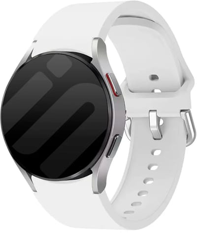 Strap-it siliconen bandje met gesp geschikt voor Samung Galaxy Watch 7 (40 & 44mm) / Galaxy Watch 6 (Classic) / Galaxy Watch 5 (Pro) / Galaxy Watch 4 (Classic) / Galaxy Watch FE - wit
