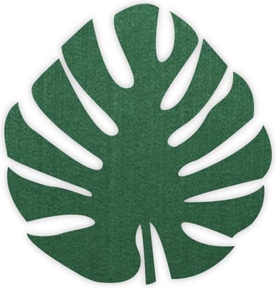 Monstera blad vilt onderzetter - Donkergroen - 6 stuks - Ø 9,5 cm Rond - Glas onderzetter - Cadeau - Woondecoratie - Woonkamer - Tafelbescherming - Onderzetters Voor Glazen - Keukenbenodigdheden - Woonaccessoires - Tafelaccessoires