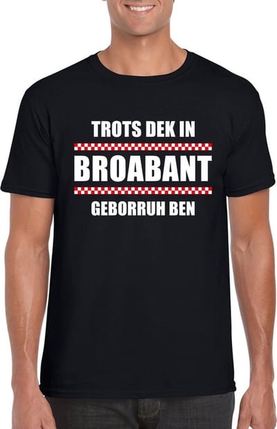 Trots Dek In Broabant Geborruh Ben heren shirt zwart - Heren feest t-shirts S