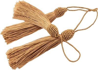 Kwastjes 20 Stks 15cm/6 Inch Champange Kwastjes met Ananas Hoofd Naaien Kwasten Zijdeachtige Floss Mini Craft Kwasten met Koord Loop voor Sleutelhanger Oorbel Sieraden DIY Craft