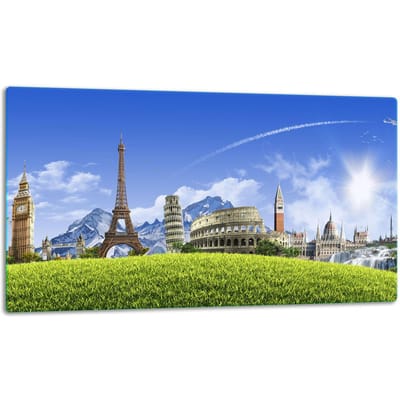 TMK ArtDeko - Snijplank - 52x30 - Kleurvol Landschap - Voor Inductiekookplaat