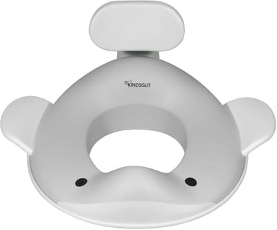 Kindsgut - WC verkleiner - Lichtgrijs - Walvisdesign - Antislip functie - Jongens & Meisjes - Comfortabel ontwerp WC bril verkleiner