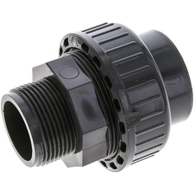 PVC Rechte Lijmmof 40mm x Buitendraad R 1 1/4'' FKM
