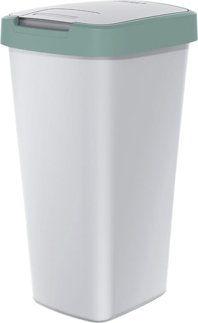 Keden - Compact Q - Afvalbak 25L - prullenbak - Askleur met lichtgroen frame