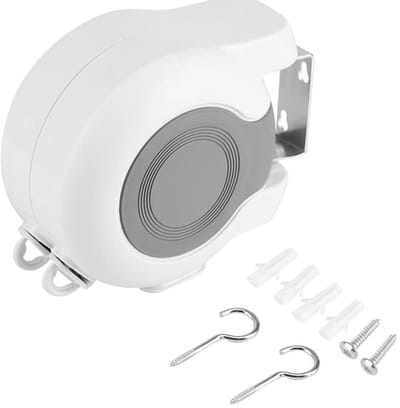 Dailygoods- Waslijn Intrekbaar - Dubbele Lijn - Wandgemonteerd - Ruimtebesparend - 26 Meter Droogtijd - Voor Binnen/Buiten - Drooglijn