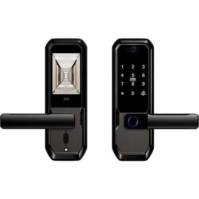 Slimme Video Deurvergrendeling Vingerafdruk Keyless Entry WiFi App Bediening 3,5 Inch Scherm HD Camera Touchscreen Toetsenbord voor Thuis zwart