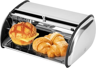 Broodtrommel RVS - Opslag Doos - Brood Vers Houden - Ventilatie Gaten - 5 Liter - Zilver