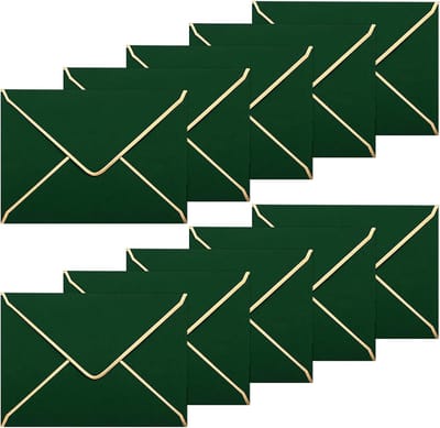 50 Stuks A7 Uitnodiging Enveloppen 5 x 7 Inch V Flap Met Gouden Rand voor Bruiloften, Feestjes en Kaarten