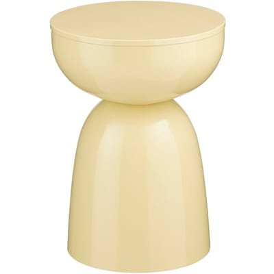Mica Decorations Elliot Bijzettafel - Bijzettafel Rond H45 x Ø32 cm - Bijzettafeltje voor Woonkamer of Slaapkamer - Ideaal als Plantentafeltje - IJzer met Poedercoating - Beige
