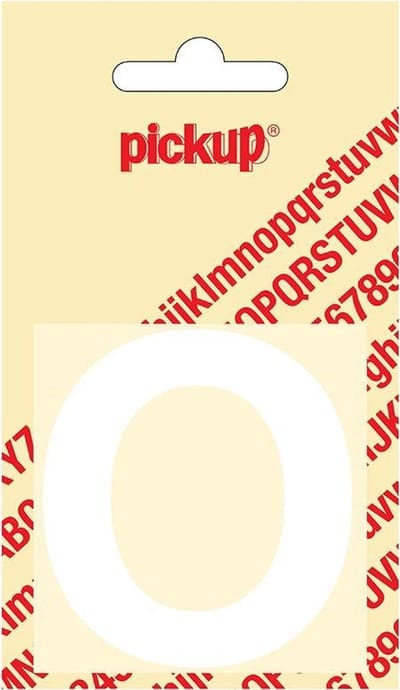 Pickup plakletter Helvetica 60 mm - wit O