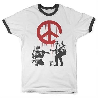 Hybris Soldie-rs -Painting CND-Sign Ringer-T-shirt SH-51-BK001-H33-8