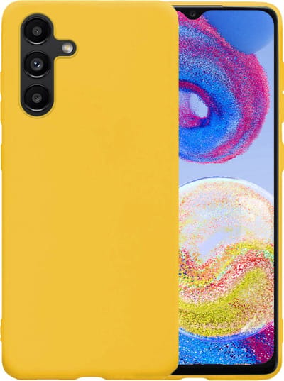 Hoesje - Geschikt voor Samsung Galaxy A04s - Sterk & Shockproof - Siliconen Case - Hoes Cover - Telefoonhoes - Geel