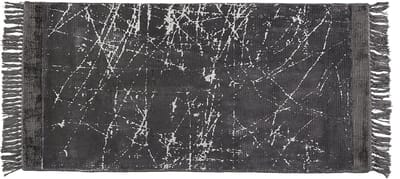 HANLI - Vloerkleed - Donkergrijs - 80 x 150 cm - Viscose