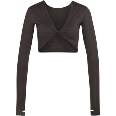 skinny fit sportshirt met shirt met lange mouwen met logoprint