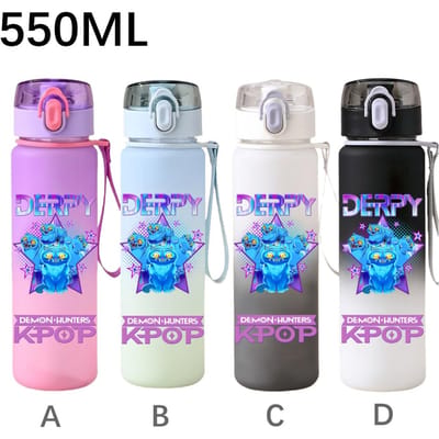 550ML KPop Demon Hunters Cartoon Print Sport Waterfles Lekvrij Waterbeker Buiten Sport Drinkfles Verjaardag Mooie Cadeaus B-1PCS