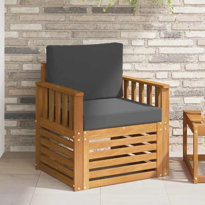 vidaXL - Buiten - bank - set - Massief - Acacia - Hout - en - Polyester
