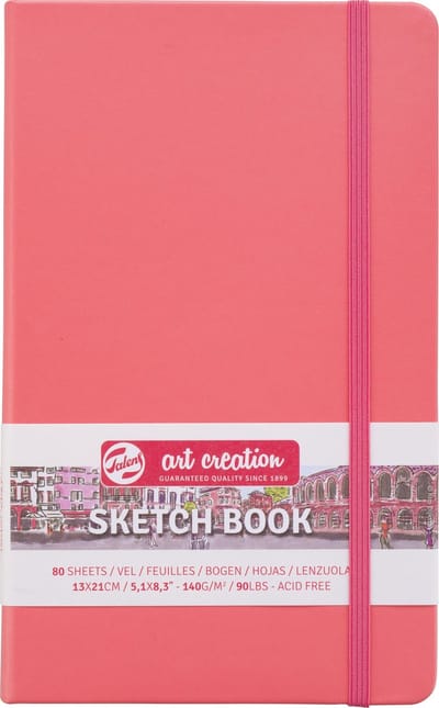 Talens Art Creation Schetsboek Koraalrood 13 x 21 cm 140 g 80 Vellen