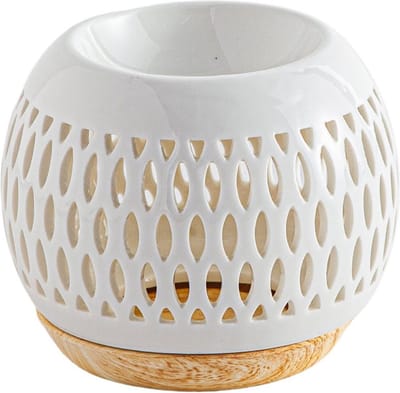 Geurbrander - aromabrander - wit - keramiek - Treillis