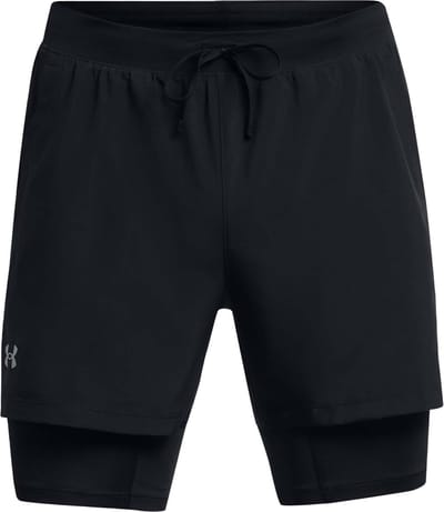 Under Armour UA LAUNCH 5'' 2-IN-1 SHORTS-BLK Heren Sportbroek - Zwart - Reflecterend