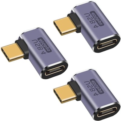 3 Stuks USB C Plug naar Vrouwelijke Adapter met 90 Graden Hoek voor Type C Gegevensoverdracht, Perfect voor Smartphones en Laptops
